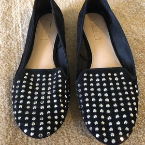 Studded Black Zara Trafaluc Flat, Size 8, GUC